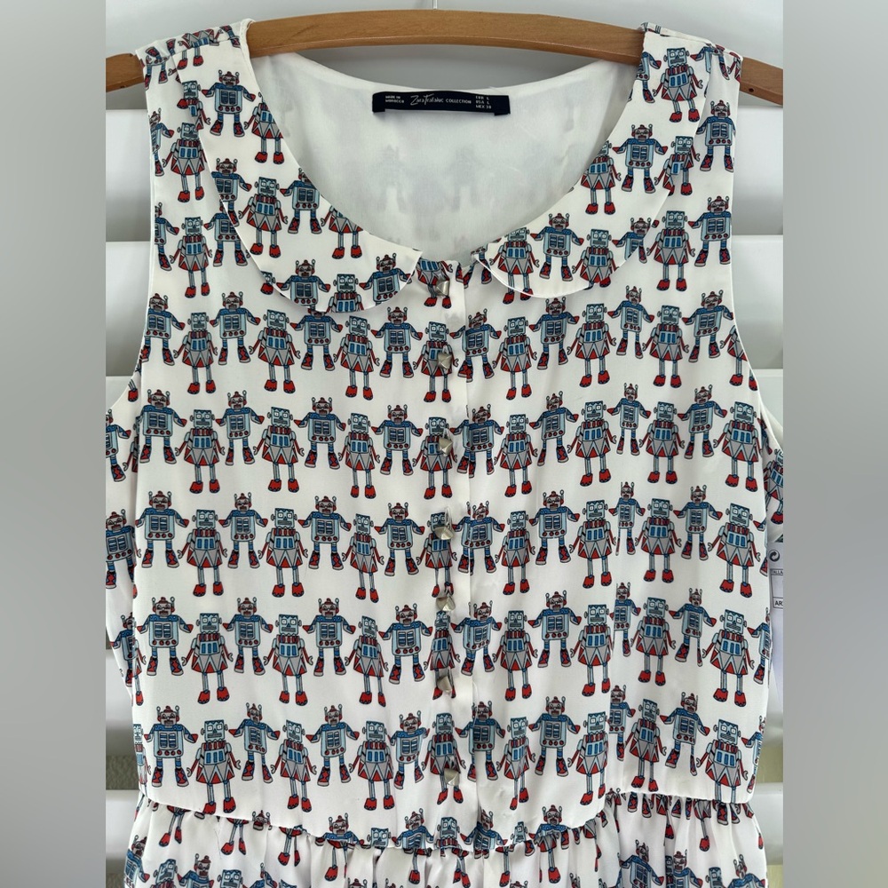 New with Tags Robot Dress, Size L, Zara Trafaluc Collection